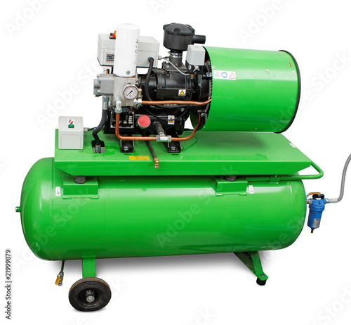 Photo: Modern screw type air compressor isolated Modern screw type air compressor isolated