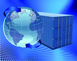 Container,globe et flèches Container,globe et flèches
