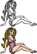 Splendid blonde was in one pajamas only.