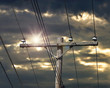 Sun And Utility Pole
