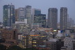 Illuminated Seoul City in South Korea at night from high above