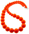collier perles orange, fond blanc collier perles orange, fond blanc