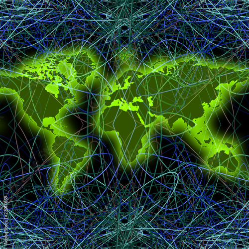 Illustration: world-map global network world-map global network