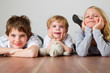 Kids on the wodden floor