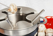 cooking mushroom in oil fondue