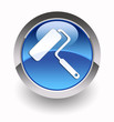''Paint roller'' glossy icon