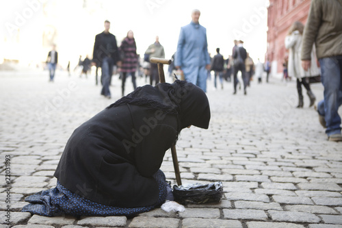 Photo: begger in Red squere in Moscow. Russia begger in Red squere in Moscow. Russia