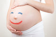 drawing persons on pregnant belly