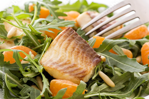 Foto: Rucolasalat mit Tilapiini und Manadrine Rucolasalat mit Tilapiini und Manadrine