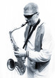 A man plays the saxophone A man plays the saxophone