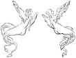Abstract vector image of myth creatures