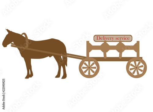 Vector: Mule and cart Mule and cart