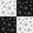 Pattern with abstract black and white flowers