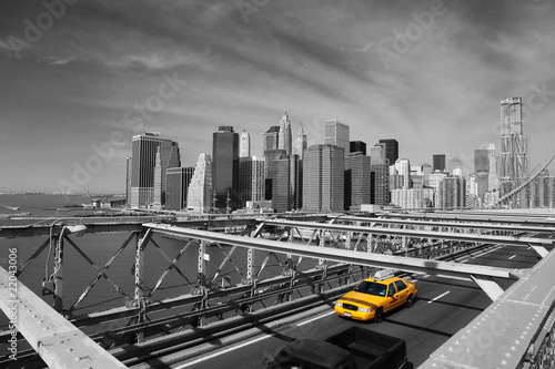 Fototapeta Brooklyn Bridge Taxi, New York