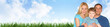 Happy Family Header with Clouds and Grass