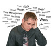 Photo: Business Stress Man with Text Worry Business Stress Man with Text Worry