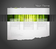 Website template with orange curtain.
