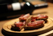Schinkenbrot mit Wein