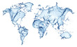 blue water splash (world map) isolated