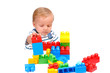 Cute little baby boy with colorful building blocks Cute little baby boy with colorful building blocks