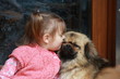 petite fille et son petit chien