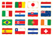National flags set. Football World cup groups A B C D