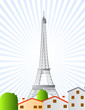 eiffel tower in paris illustrated vector