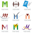 Ensemble d'Icones Lettre M pour Design Logos