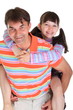 Father carrying daughter