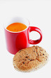Cup of Tomato Soup with Brown Roll Cup of Tomato Soup with Brown Roll