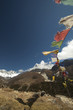 Gebetsfahnen im Himalaja, der Ama Dablam im Hintergrund Gebetsfahnen im Himalaja, der Ama Dablam im Hintergrund