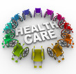 Wheelchairs in Ring Around Health Care Words