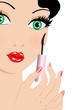 Girl does a make-up Girl does a make-up