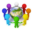 3d small people - peace on the Earth