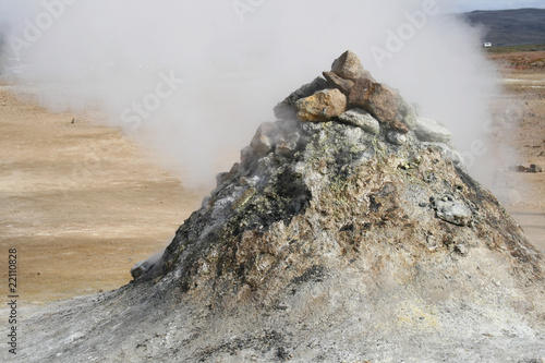 Photo: Geothermal pile of sulphuric rock Geothermal pile of sulphuric rock