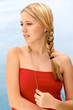 Blond woman with plaited hair
