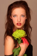 Sultry woman with flower Sultry woman with flower