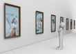 Man in modern photo gallery