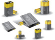 Various batteries isolated on white