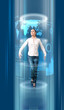 Dark blue portal to the future Dark blue portal to the future