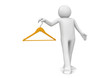 Man with clothes hanger Man with clothes hanger