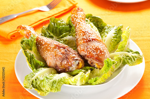 Photo: caramelized chicken thighs with sesame caramelized chicken thighs with sesame
