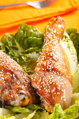 Photo: caramelized chicken thighs with sesame caramelized chicken thighs with sesame