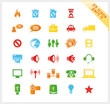 Colorful set of 29 sticker icons - part 4