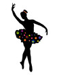 Bailarina con traje de círculos
