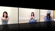Stock animation of a woman doing fitness exercises at home