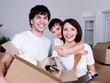 Happy family moving