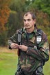 parachutist prepares for a jump