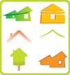 Set of 6 building real estate icons and design elements