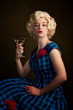 Pretty Retro Blonde Woman with Martini Pretty Retro Blonde Woman with Martini